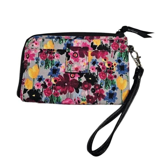 Thirty-One Wallet Watercolor Garden Floral Money Card Holder Zip Around - Picture 5 of 11